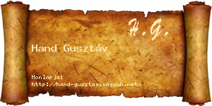 Hand Gusztáv névjegykártya